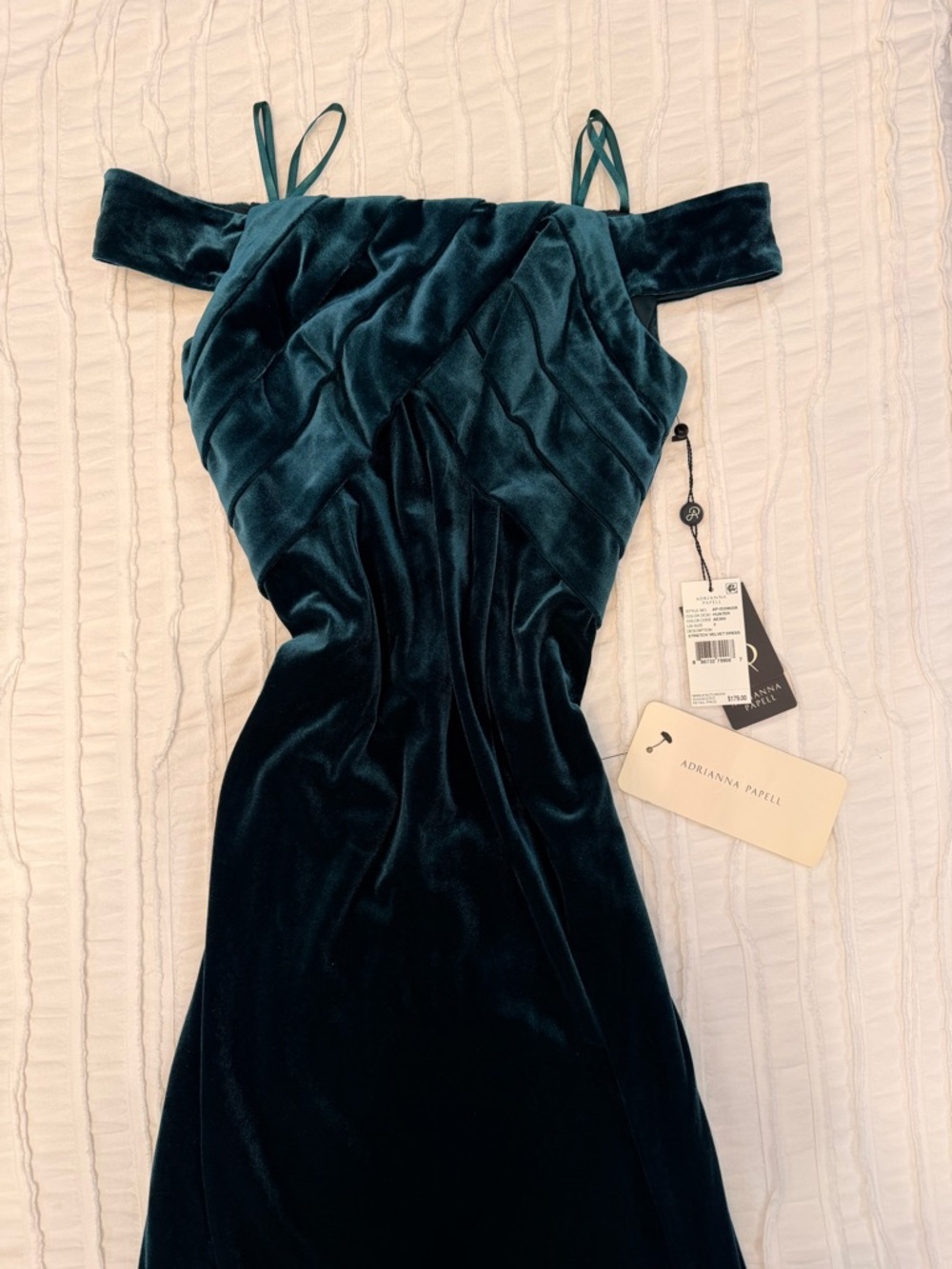 Adrianna Papell Velvet Off-Shoulder Evening Dress